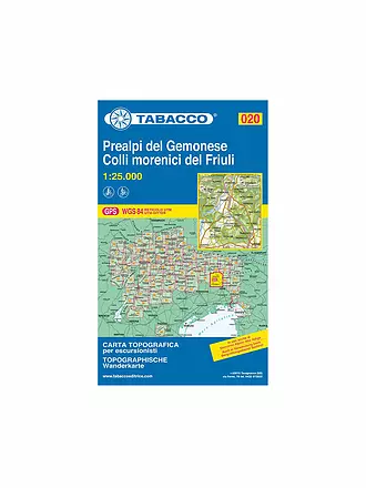 TABACCO | Wanderkarte - Prealpi del Gemonese, Colli morenici del Friuli 1:25.000 | 